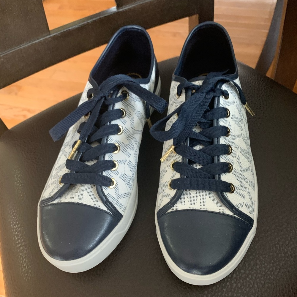 Michel Kors navy & leather white sneakers